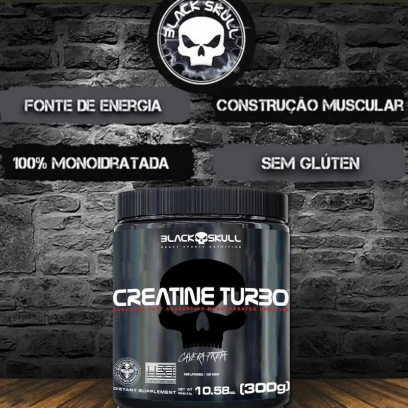 Creatina Monohidratada Creatine Turbo 300g - Black Skull